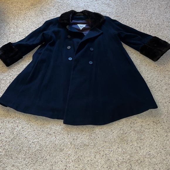 Vintage J Percy For Marvin Richards Designer Wool & Faux Fur Lined Womens Coat - Picture 1 of 9